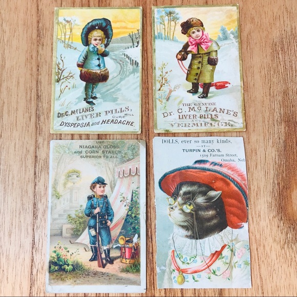 Set of 4 Victorian Trade Cards - Picture 1 of 6